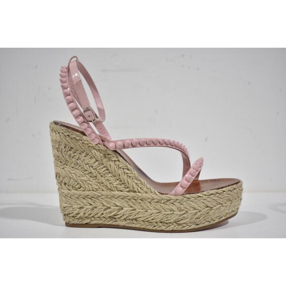 Christian Louboutin Mafaldina Zeppa 120 Rosy Pink Platform Wedge Sandal Heel 40 - Picture 2 of 12